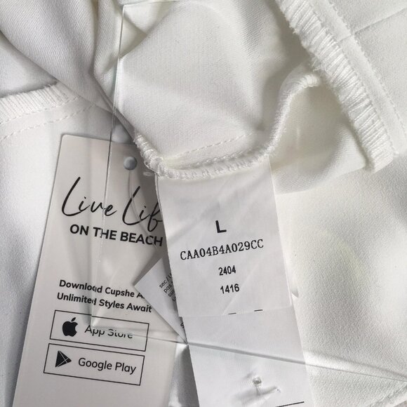 feminine  Babydoll Cropped Top Womens Sz L White Lace V Neck Angelcore dainty - Picture 9 of 16